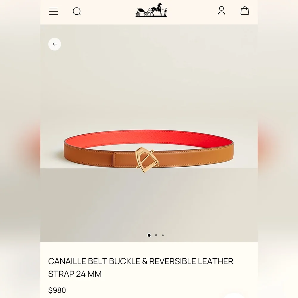 Authentic Hermes Orange Sable Leather Belt - 750 obo - EUC - Picture 3 of 13